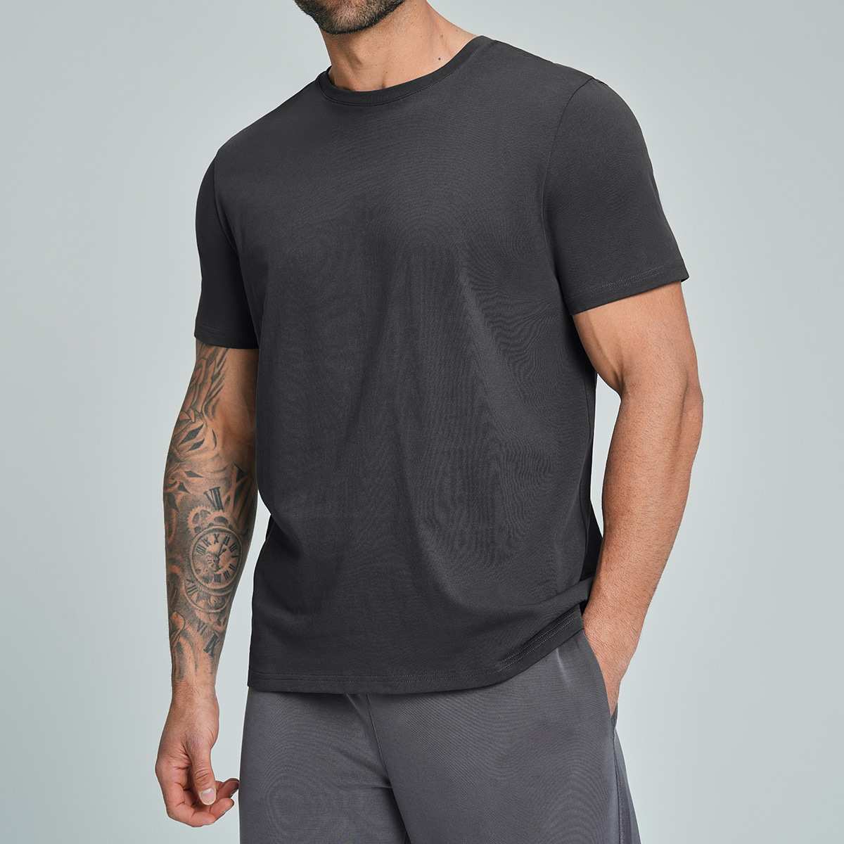 Mens Casual Activewear 100%Organic Cotton Tshirt DD-EDX5094 print logo 8