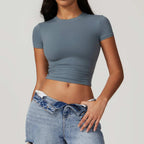 Womens Casual Activewear 78%nylon 22%spandex Baby Tee DDX8743 print logo 1