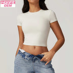 Womens Casual Activewear 78%nylon 22%spandex Baby Tee DDX8743 print logo 20