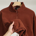 Mens Casual Fleece 100%Polyester Quarter Zip Sweatshirt DJ-52123 print logo 22