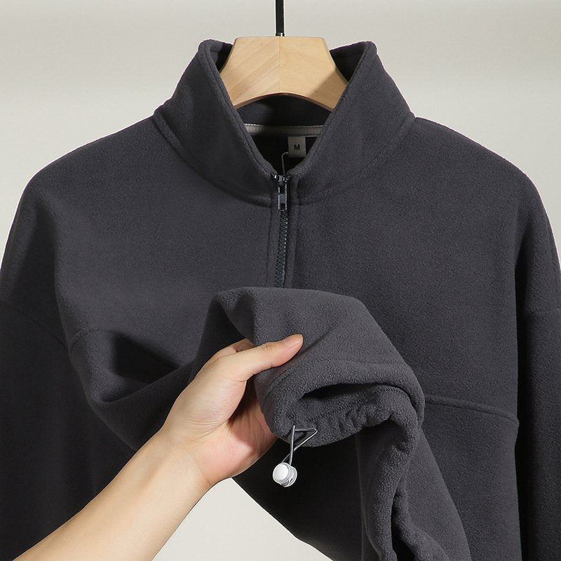 Mens Casual Fleece 100%Polyester Quarter Zip Sweatshirt DJ-52123 print logo 10