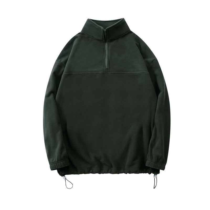 Mens Casual Fleece 100%Polyester Quarter Zip Sweatshirt DJ-52123 print logo 6