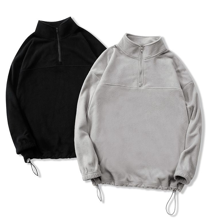 Mens Casual Fleece 100%Polyester Quarter Zip Sweatshirt DJ-52123 print logo 30