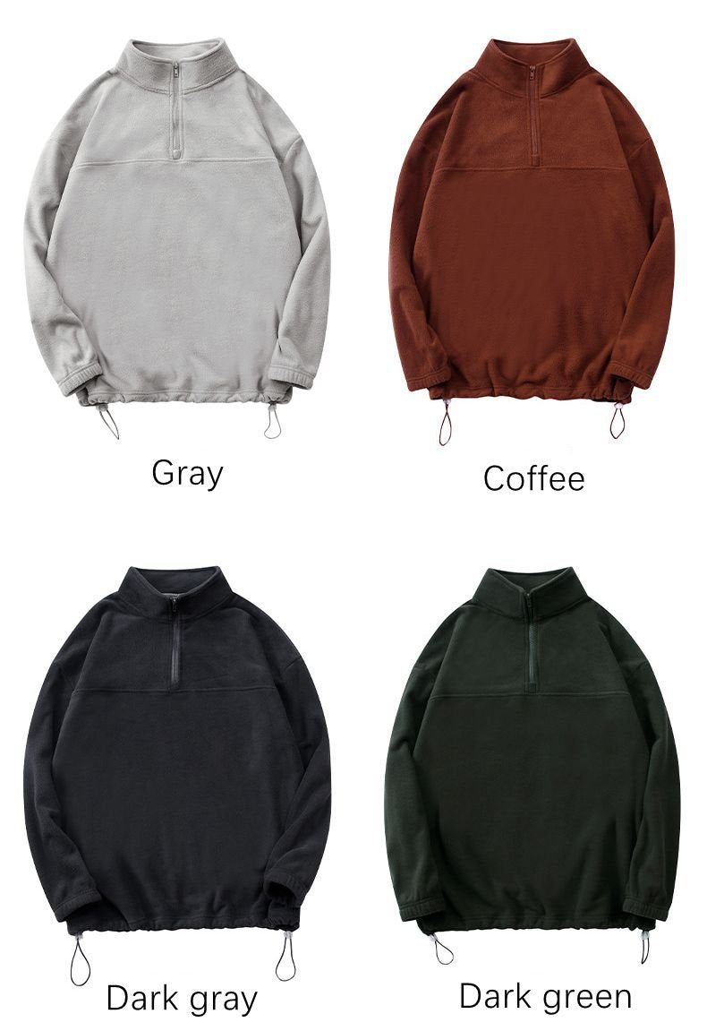 Mens Casual Fleece 100%Polyester Quarter Zip Sweatshirt DJ-52123 print logo 31