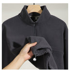 Mens Casual Fleece 100%Polyester Quarter Zip Sweatshirt DJ-52123 print logo 23