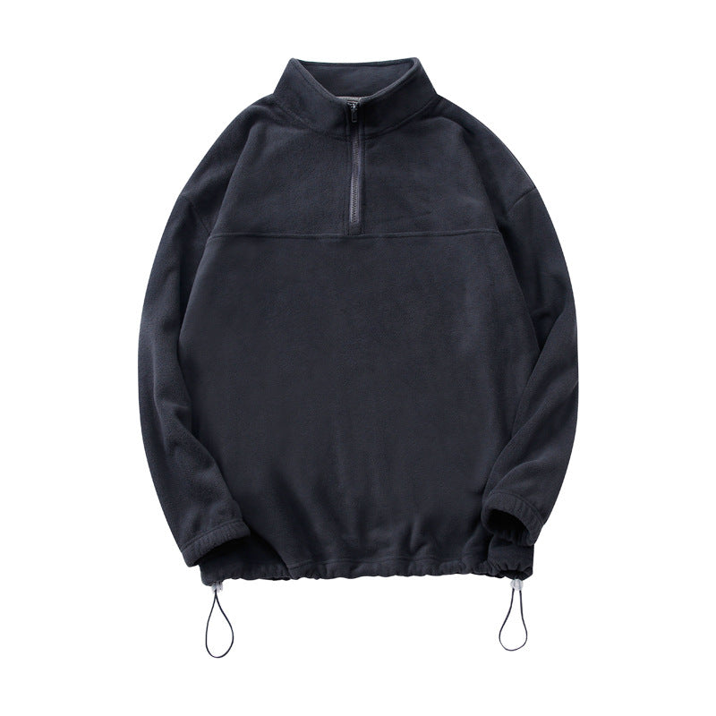 Mens Casual Fleece 100%Polyester Quarter Zip Sweatshirt DJ-52123 print logo 12