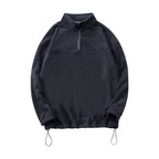 Mens Casual Fleece 100%Polyester Quarter Zip Sweatshirt DJ-52123 print logo 12