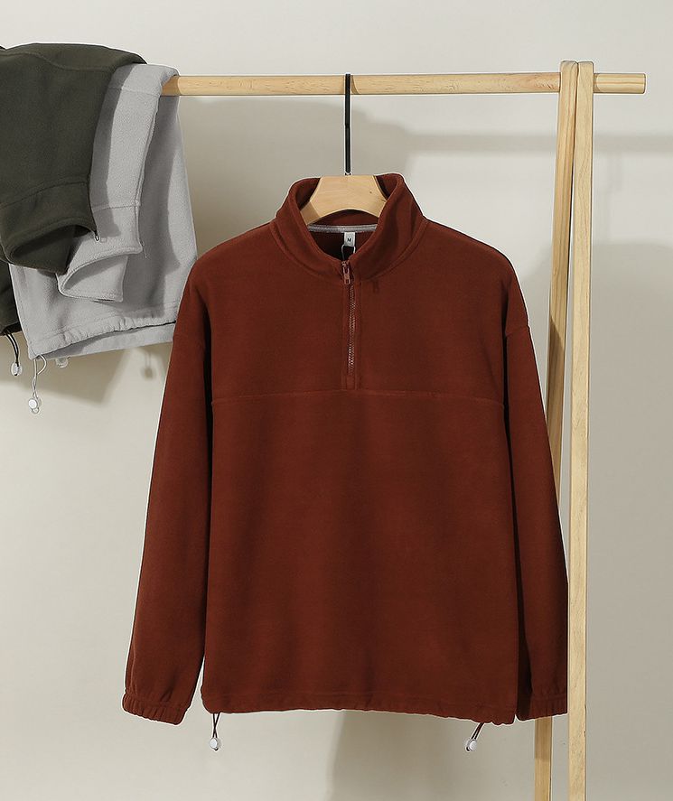 Mens Casual Fleece 100%Polyester Quarter Zip Sweatshirt DJ-52123 print logo 20