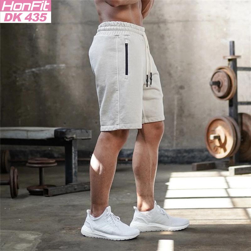 Mens Gym Training 80% Cotton 20% Polyester Shorts DK435 print logo 13