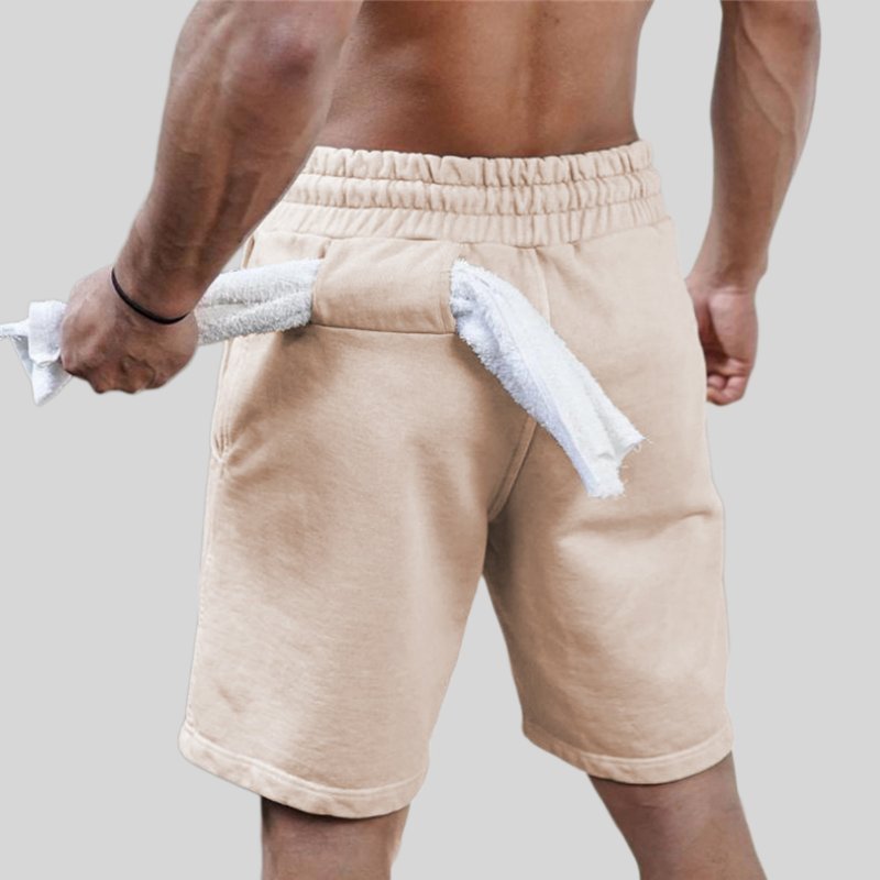 Mens Gym Training 80% Cotton 20% Polyester Shorts DK435 print logo 2