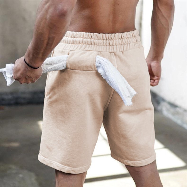 Mens Gym Training 80% Cotton 20% Polyester Shorts DK435 print logo 35