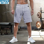 Mens Gym Training 80% Cotton 20% Polyester Shorts DK435 print logo 4