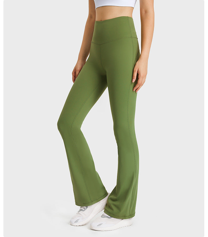 Womens Workout Fitness 220gsm 80%nylon 20%spandex Flared Leggings DL204 print logo 37
