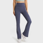 Womens Workout Fitness 220gsm 80%nylon 20%spandex Flared Leggings DL204 print logo 18