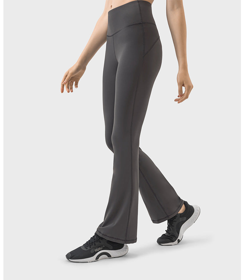 Womens Workout Fitness 220gsm 80%nylon 20%spandex Flared Leggings DL204 print logo 34