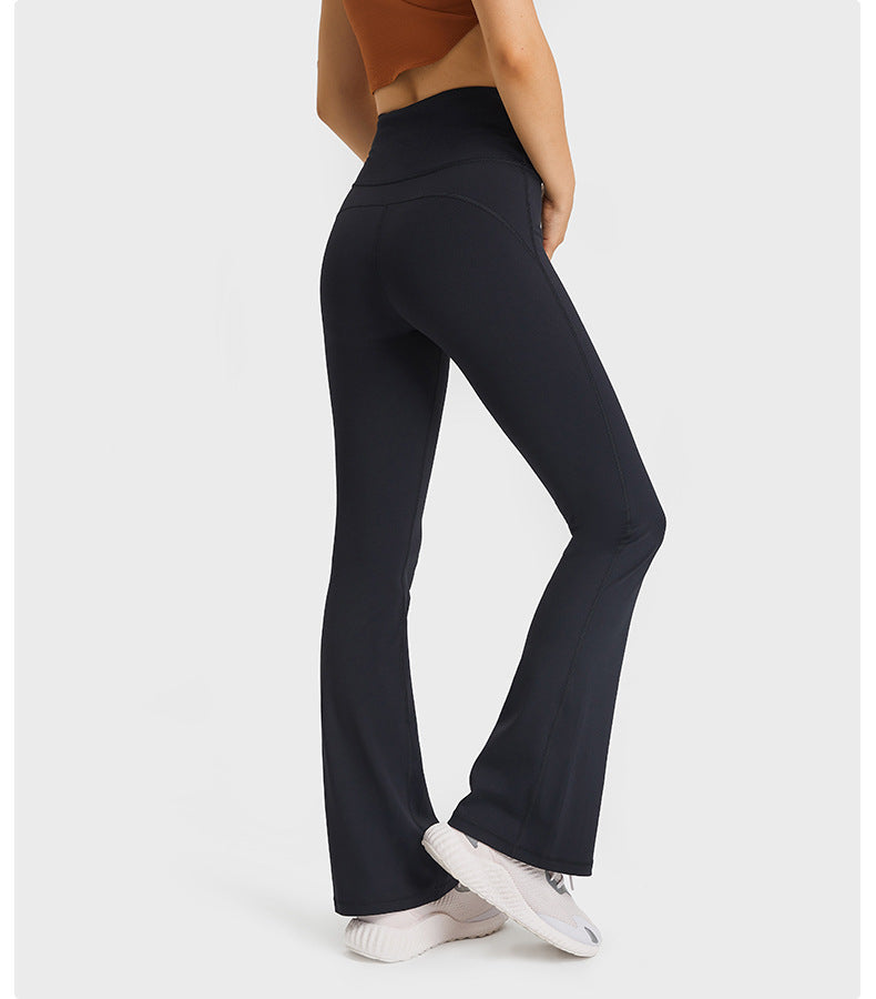 Womens Workout Fitness 220gsm 80%nylon 20%spandex Flared Leggings DL204 print logo 50