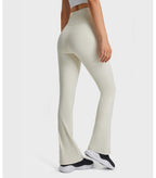 Womens Workout Fitness 220gsm 80%nylon 20%spandex Flared Leggings DL204 print logo 42