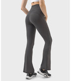 Womens Workout Fitness 220gsm 80%nylon 20%spandex Flared Leggings DL204 print logo 35