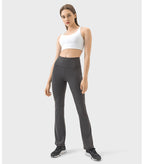 Womens Workout Fitness 220gsm 80%nylon 20%spandex Flared Leggings DL204 print logo 32