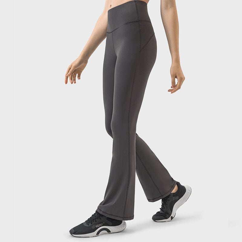 Womens Workout Fitness 220gsm 80%nylon 20%spandex Flared Leggings DL204 print logo 24