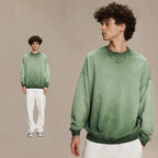 Mens Streetwear Washed 100% cotton Sweatshirt DQ-2323 print logo 21
