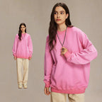Mens Streetwear Washed 100% cotton Sweatshirt DQ-2323 print logo 7