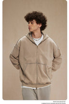 Mens Casual Washed 58% cotton 42% polyester Zip Hoodie DQ-2530 print logo 40