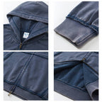 Mens Casual Washed 58% cotton 42% polyester Zip Hoodie DQ-2530 print logo 20