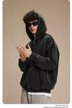 Mens Casual Washed 58% cotton 42% polyester Zip Hoodie DQ-2530 print logo 30