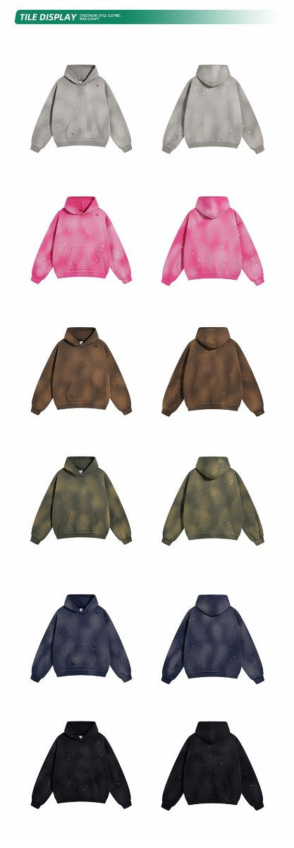 Mens Washed Oversized 58% cotton 42% polyester Hoodie DQ-2532 print logo 25