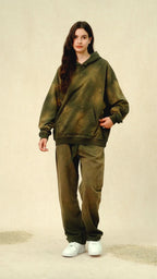 Mens Washed Oversized 58% cotton 42% polyester Hoodie DQ-2532 print logo 9