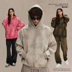 Mens Washed Oversized 58% cotton 42% polyester Hoodie DQ-2532 print logo 13