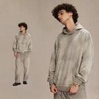 Mens Washed Oversized 58% cotton 42% polyester Hoodie DQ-2532 print logo 7