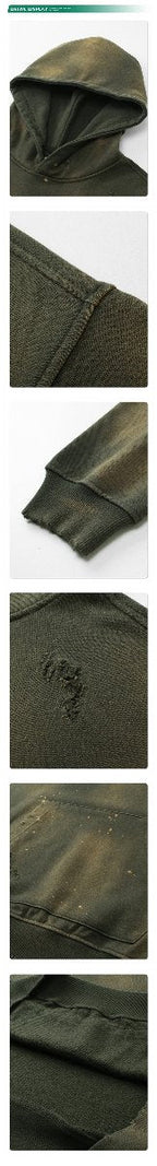 Mens Washed Oversized 58% cotton 42% polyester Hoodie DQ-2532 print logo 59