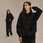 Mens Washed Oversized 58% cotton 42% polyester Hoodie DQ-2532 print logo 20