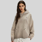 Mens Oversized Distressed 58% cotton 42% polyester Hoodie DQ-2535 print logo 2