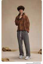 Mens Oversized Distressed 58% cotton 42% polyester Hoodie DQ-2535 print logo 20