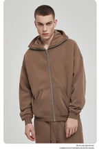 Mens Oversized Streetwear 52% cotton 48% polyester Zip Hoodie DQ-2595 print logo 25