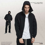 Mens Oversized Streetwear 52% cotton 48% polyester Zip Hoodie DQ-2595 print logo 13