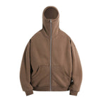 Mens Oversized Streetwear 52% cotton 48% polyester Zip Hoodie DQ-2595 print logo 17
