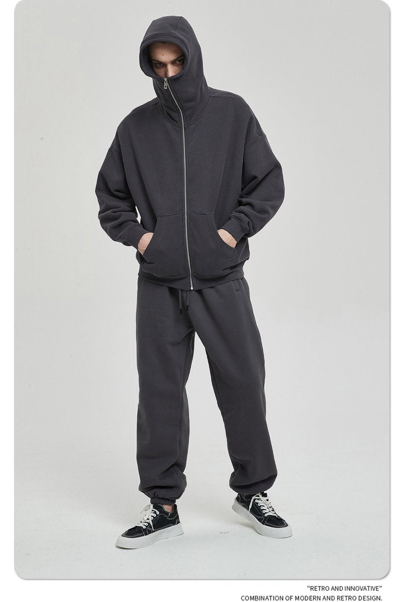 Mens Oversized Streetwear 52% cotton 48% polyester Zip Hoodie DQ-2595 print logo 30
