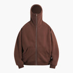 Mens Oversized Streetwear 52% cotton 48% polyester Zip Hoodie DQ-2595 print logo 16