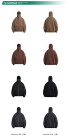 Mens Oversized Streetwear 52% cotton 48% polyester Zip Hoodie DQ-2595 print logo 20