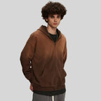 Mens Oversized Vintage 58% cotton 42% polyester Zip Hoodie DQ-2596 print logo 1