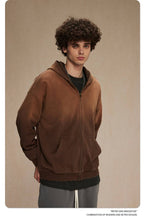 Mens Oversized Vintage 58% cotton 42% polyester Zip Hoodie DQ-2596 print logo 22