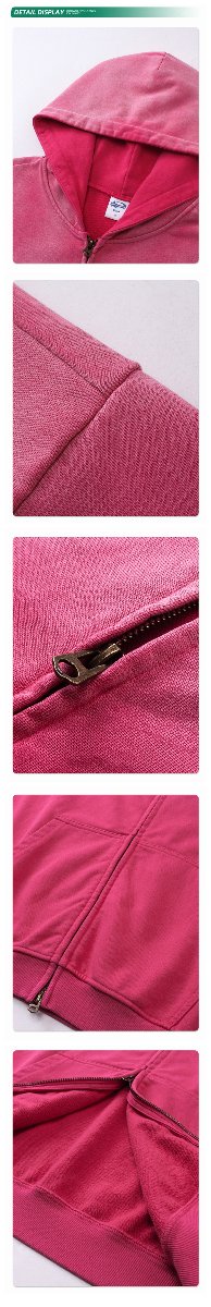 Mens Oversized Vintage 58% cotton 42% polyester Zip Hoodie DQ-2596 print logo 39