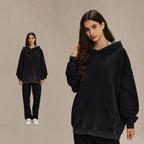 Mens Washed Distressed 100% cotton Hoodie DQ-2623 print logo 3