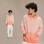 Mens Washed Distressed 100% cotton Hoodie DQ-2623 print logo 8