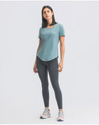 Womens Sports Training 80%Nylon 20%Spandex Tshirt DS075 print logo 45