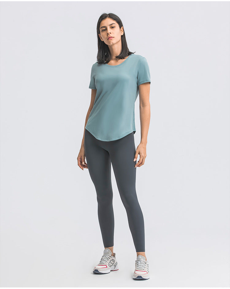 Womens Sports Training 80%Nylon 20%Spandex Tshirt DS075 print logo 45